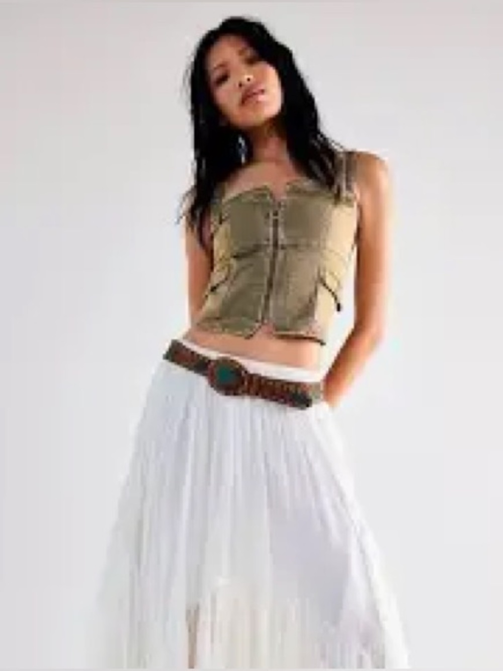 Free people white clover skirt sz m - Picture 5 of 6